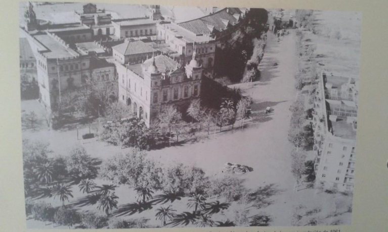 Arriada-del-Tamarguillo-1961.-Exterior-es-de-Plaza-de-Espana-y-el-Prado.-